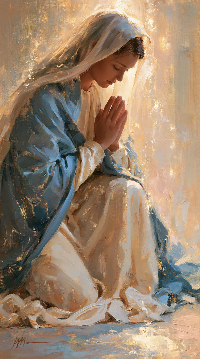 Virgin Mary in Prayer - Impressionist · Portrait n° 14