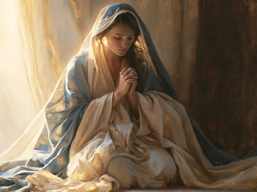 Virgin Mary in Prayer - Mary in a Biblical Interior · Landscape n° 1
