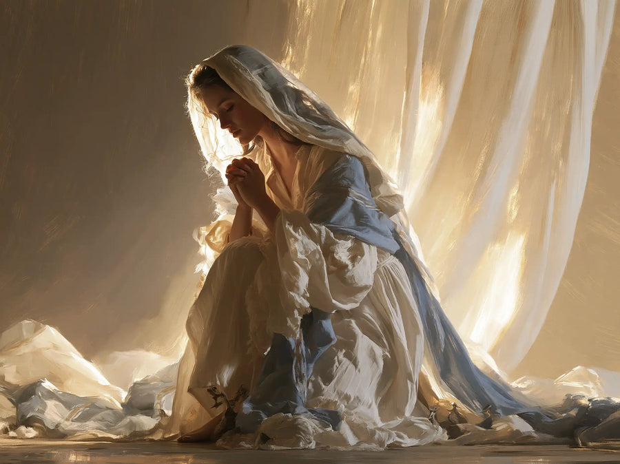 Virgin Mary in Prayer - Mary in a Biblical Interior · Landscape n° 3