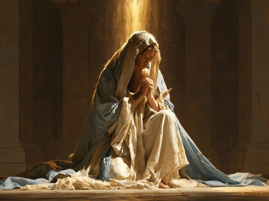 Virgin Mary in Prayer - Mary in a Biblical Interior · Landscape n° 8