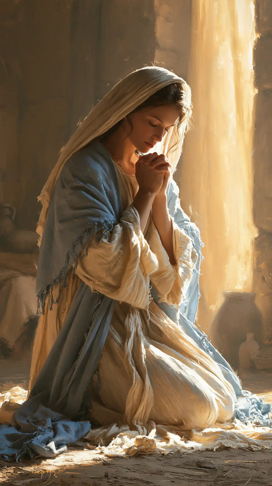 Virgin Mary in Prayer - Mary in a Biblical Interior · Portrait n° 3