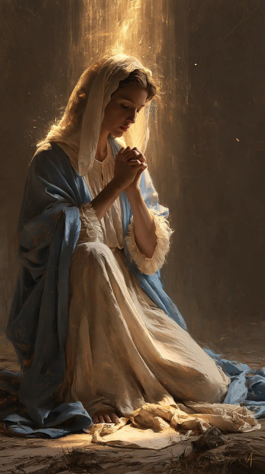Virgin Mary in Prayer - Mary in a Biblical Interior · Portrait n° 14