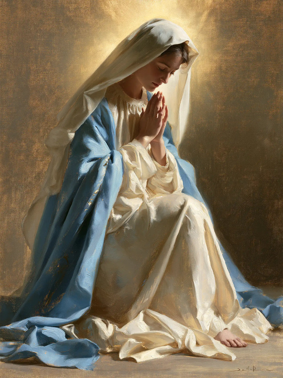 Virgin Mary in Prayer - Mary in a Biblical Interior · Portrait n° 19