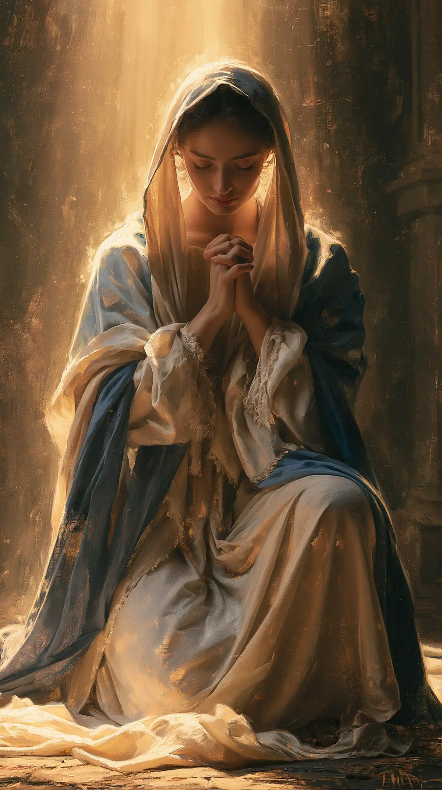 Virgin Mary in Prayer - Mary in Divine Light · Portrait n° 4