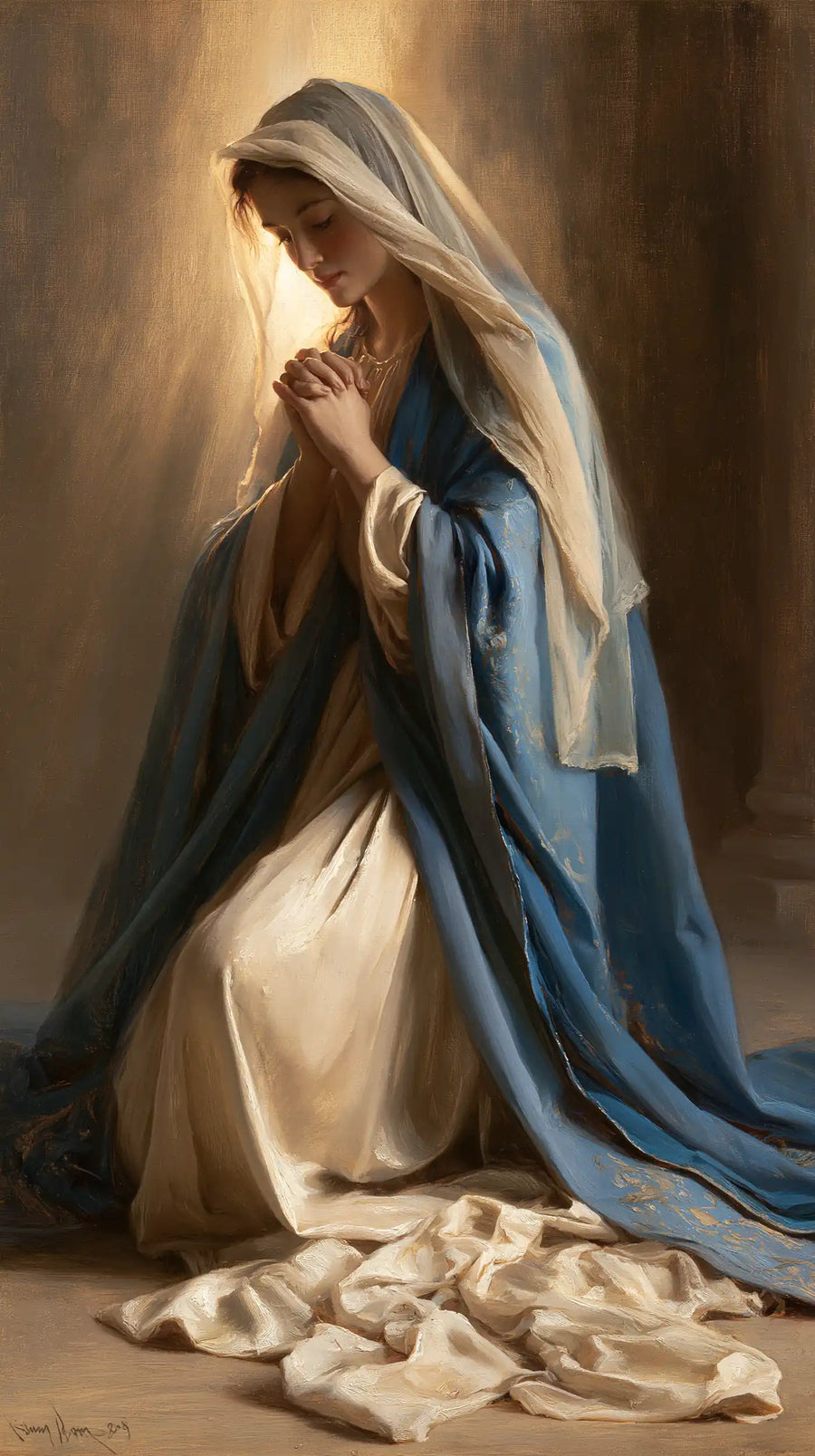 Virgin Mary in Prayer - Mary in Divine Light · Portrait n° 34