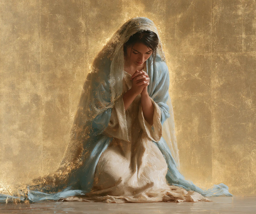 Virgin Mary in Prayer - Sacred Gold · Landscape n° 1