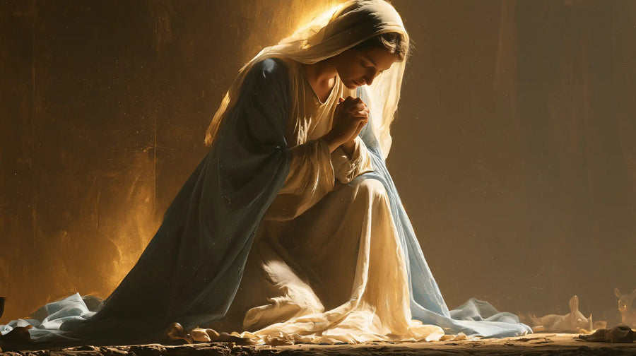 Virgin Mary in Prayer - Sacred Gold · Landscape n° 18