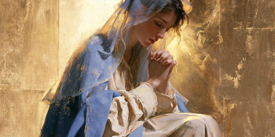Virgin Mary in Prayer - Sacred Gold · Landscape n° 22