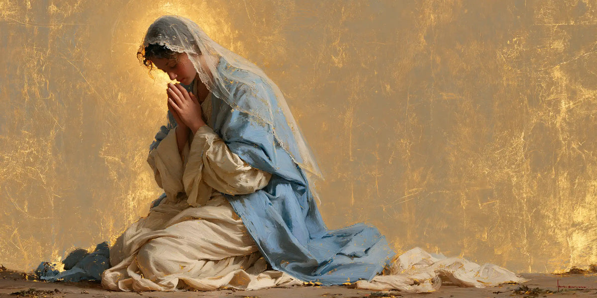 Virgin Mary in Prayer - Sacred Gold · Landscape n° 23