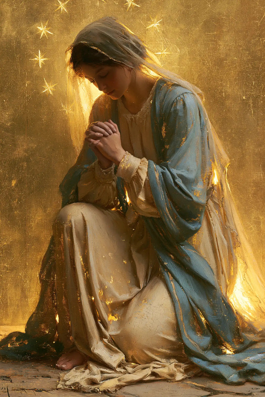 Virgin Mary in Prayer - Sacred Gold · Portrait n° 31