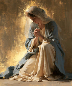 Virgin Mary in Prayer — The Veil Lifted in the Light