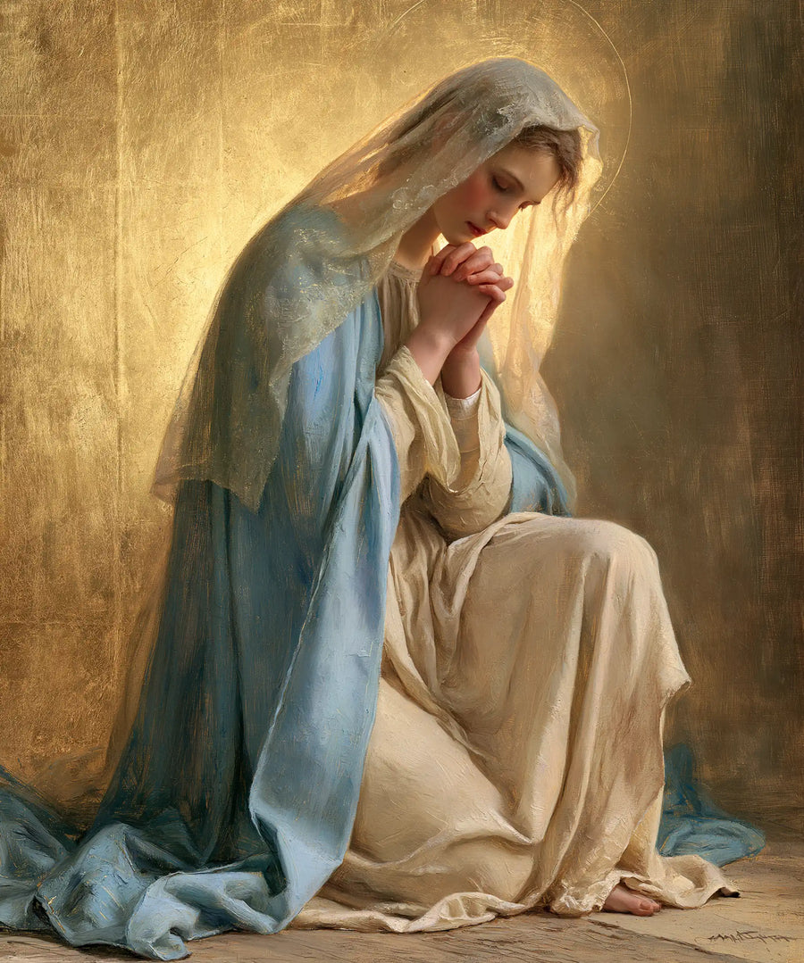 Virgin Mary in Prayer - Sacred Gold · Portrait n° 40
