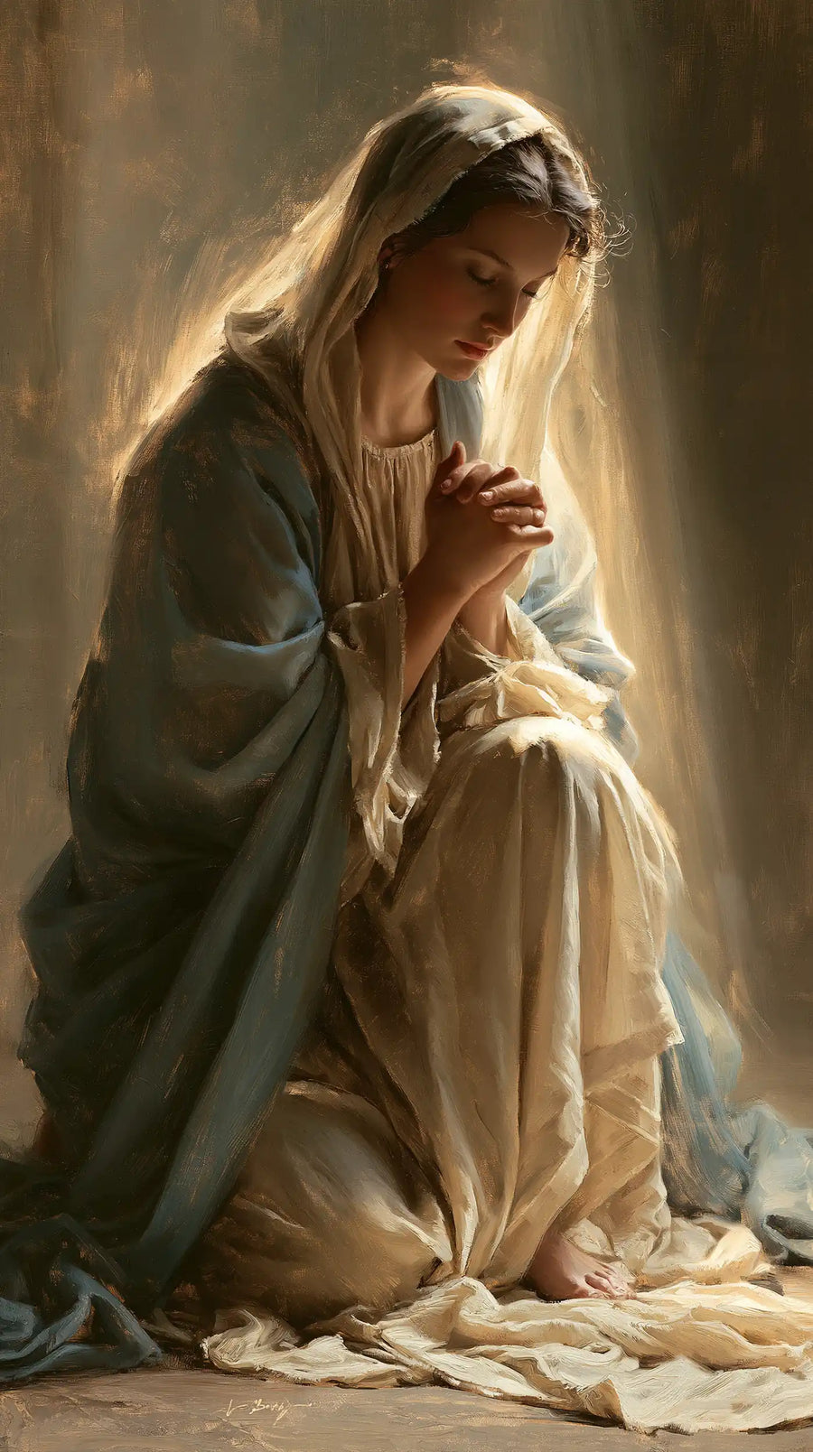 Virgin Mary in Prayer - Sacred Maternal Tenderness · Portrait n° 8