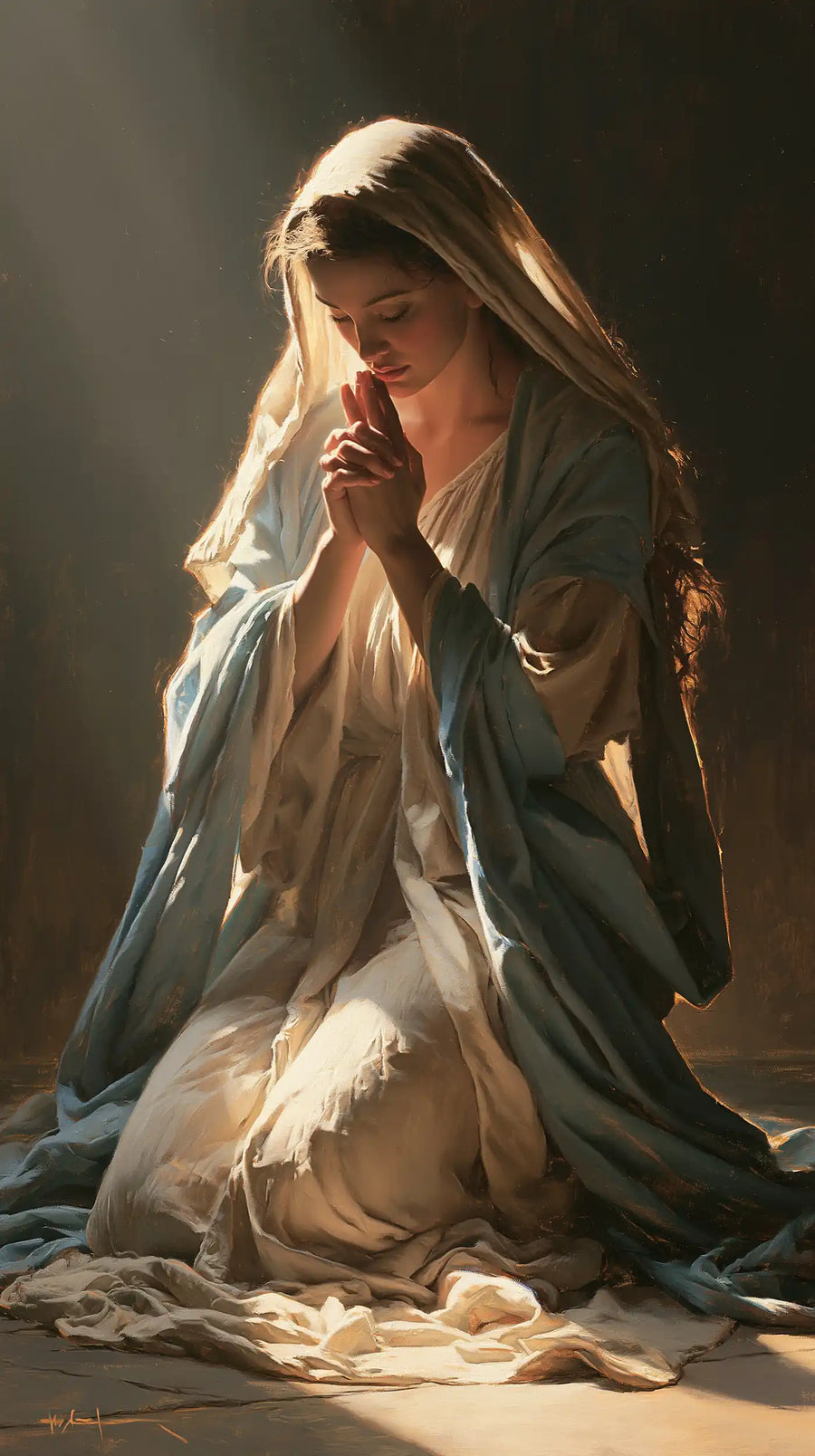 Virgin Mary in Prayer - Sacred Maternal Tenderness · Portrait n° 9