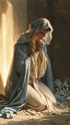Virgin Mary in Prayer — Prayer beside the Amber Window