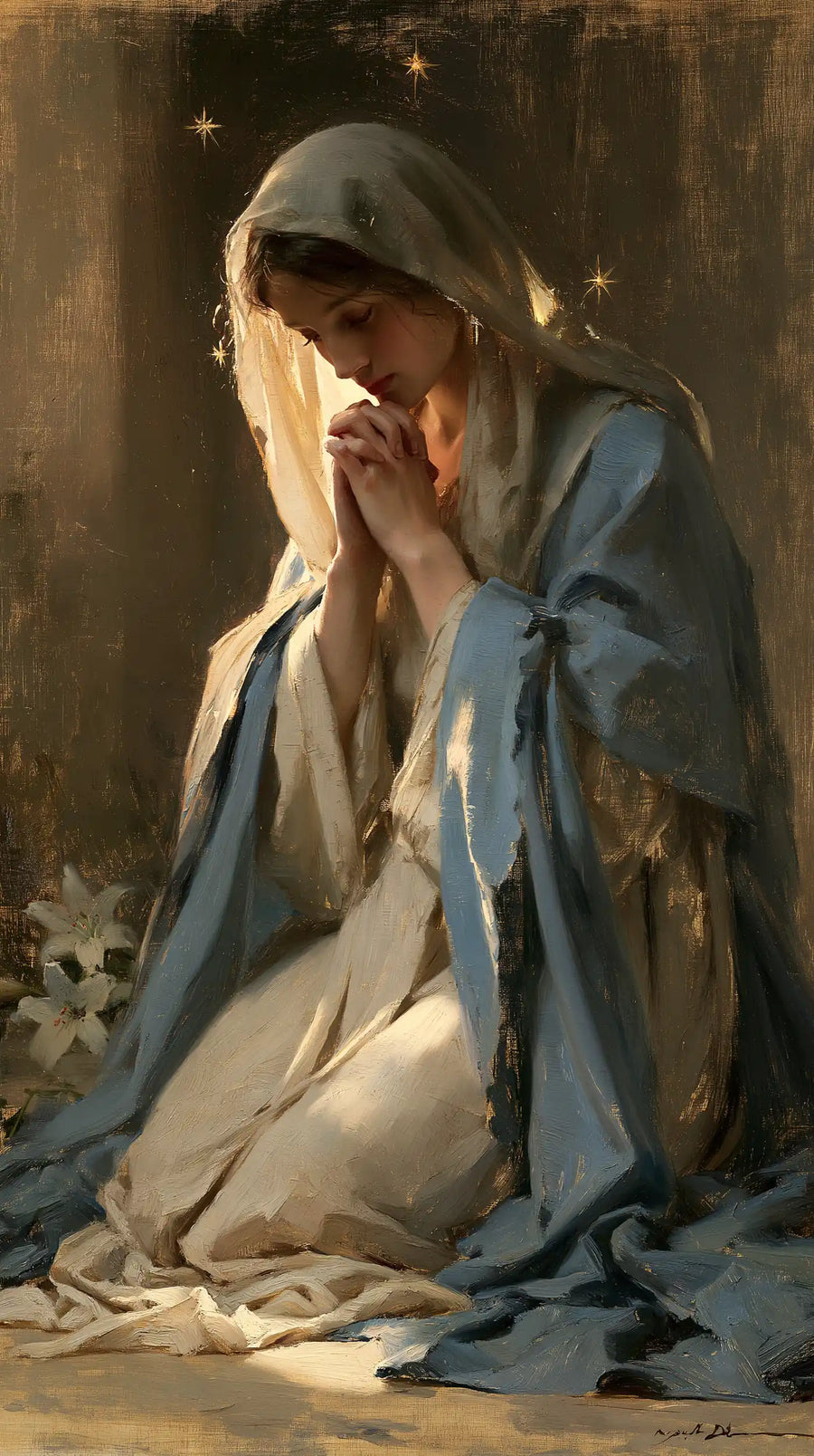 Virgin Mary in Prayer - Symbolist · Portrait n° 15