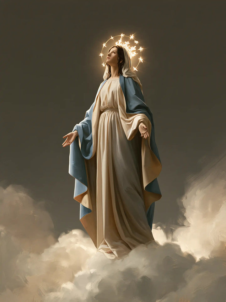 Mary, Queen of Heaven — The Uplifted Profile in the Crown of Glimmers