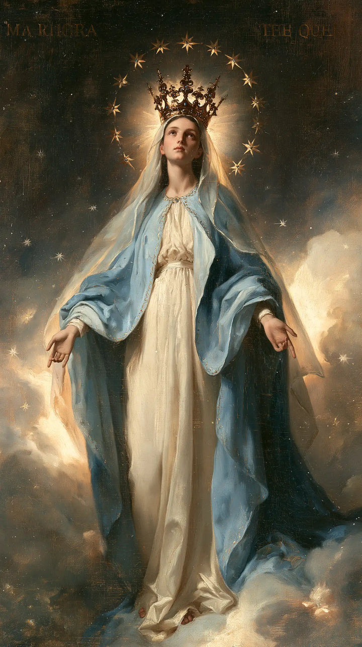 Mary, Queen of Heaven — Radiance in the Open Sleeves