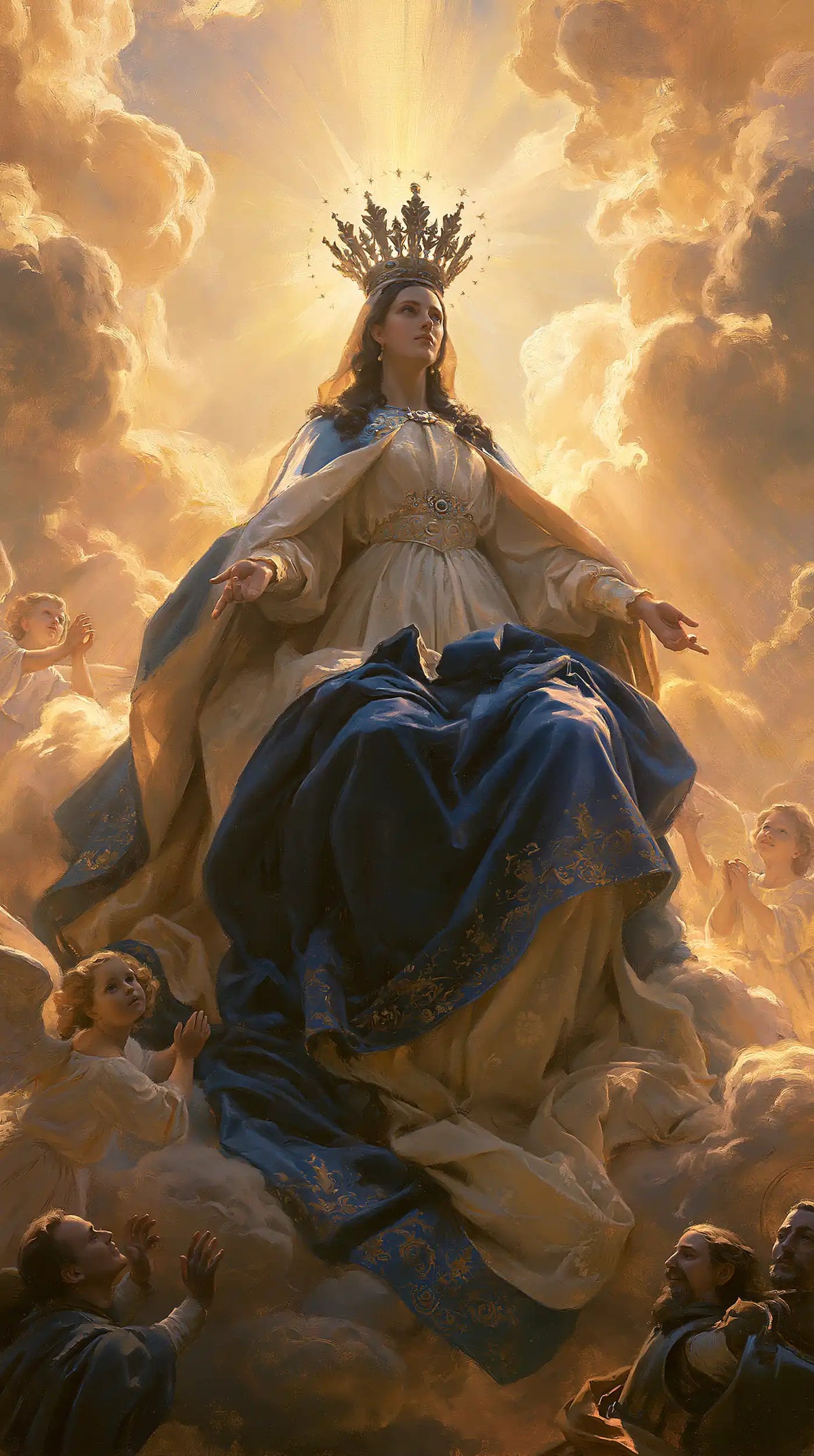 Mary glorified as Queen of Heaven in Heavenly Glory style, portrait Christian artwork no. 27