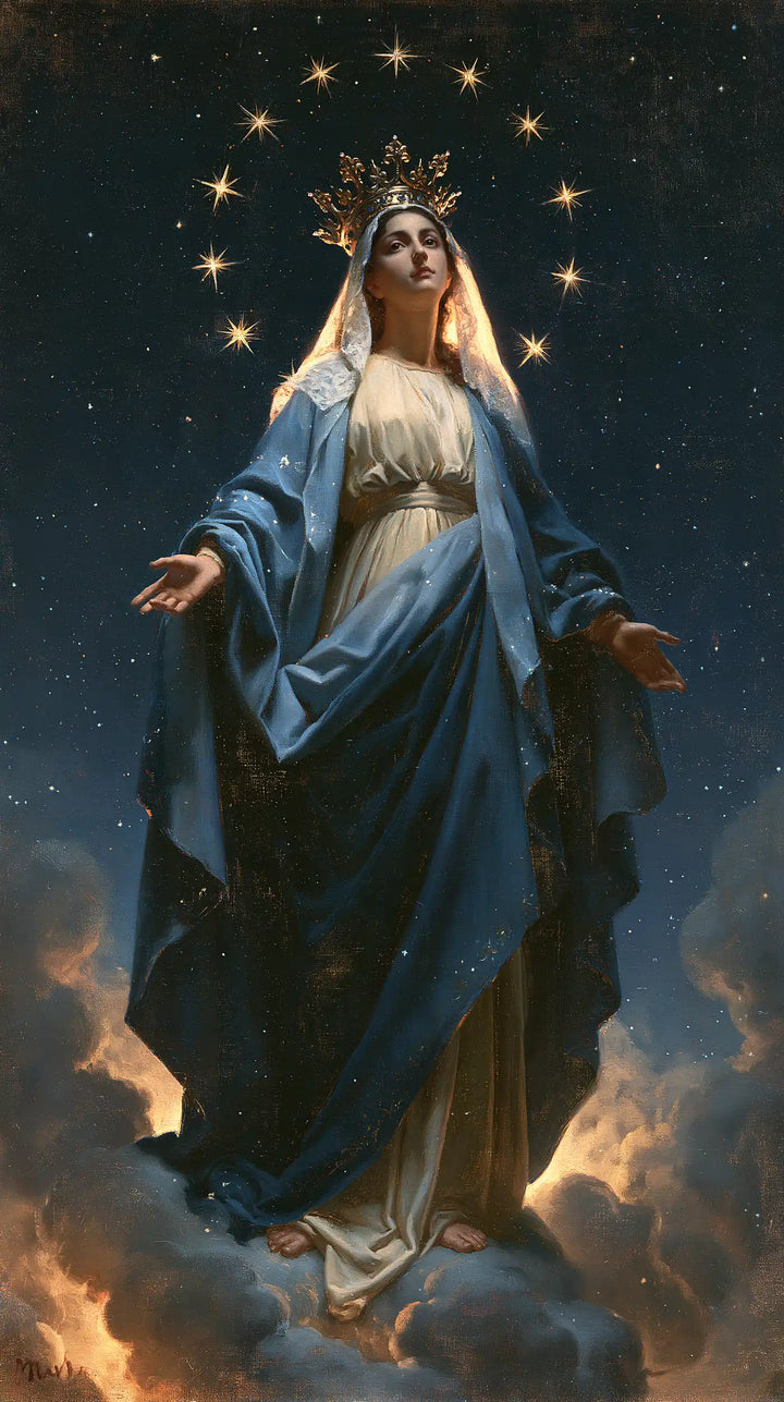 Mary Queen of Heaven - Midnight Blue Chiaroscuro · Portrait n° 6