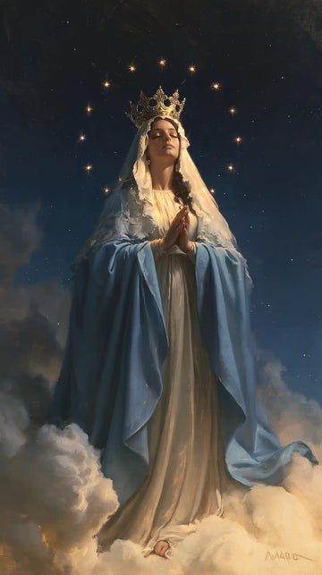 Mary Queen of Heaven - Midnight Blue Chiaroscuro · Portrait n° 8