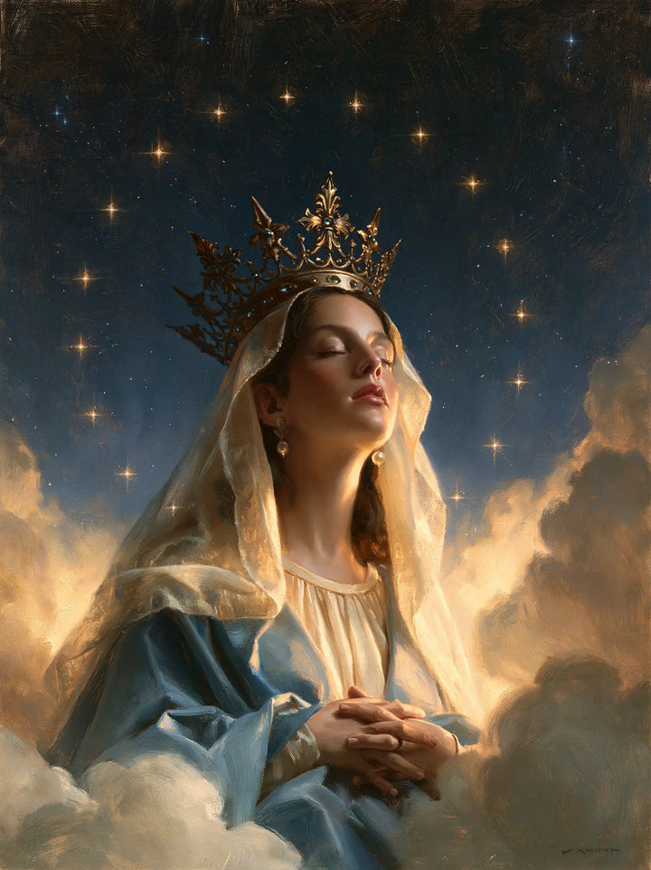 Mary Queen of Heaven - Midnight Blue Chiaroscuro · Portrait n° 25