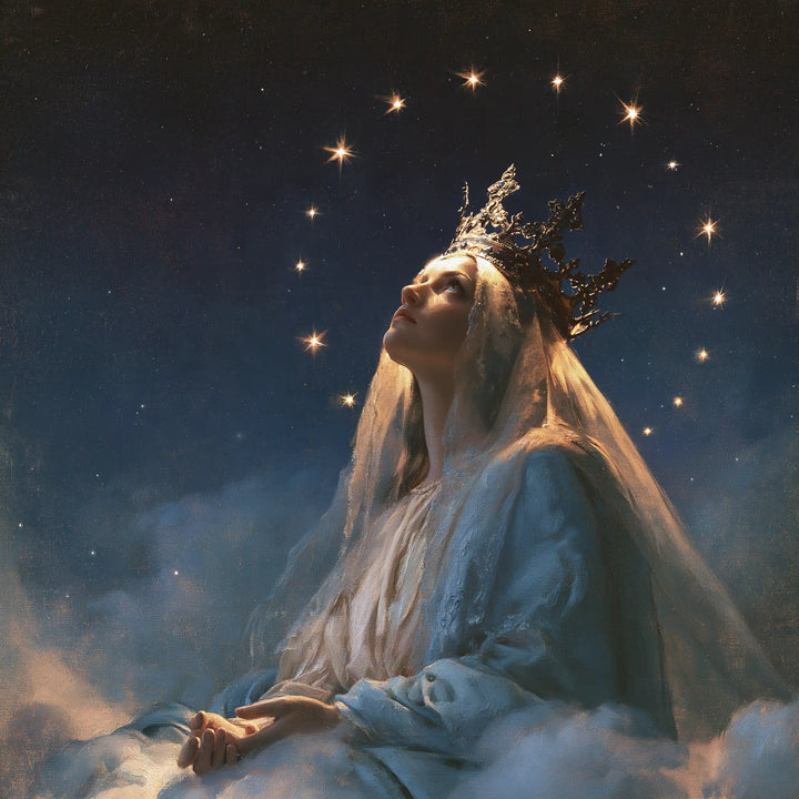 Mary Queen of Heaven - Midnight Blue Chiaroscuro · Square n° 6