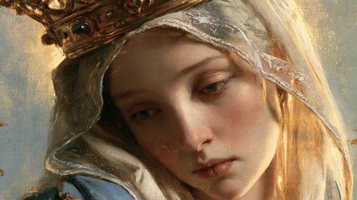Mary, Queen of Heaven — The Gentle Thought Beneath the Silver Veil