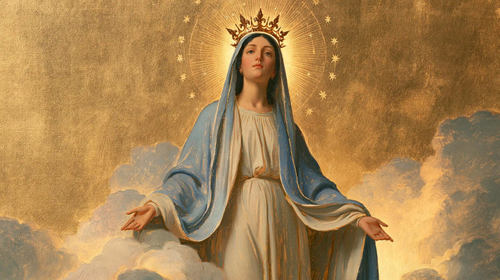 Mary, Queen of Heaven — The High Gaze in the Engraved Circle