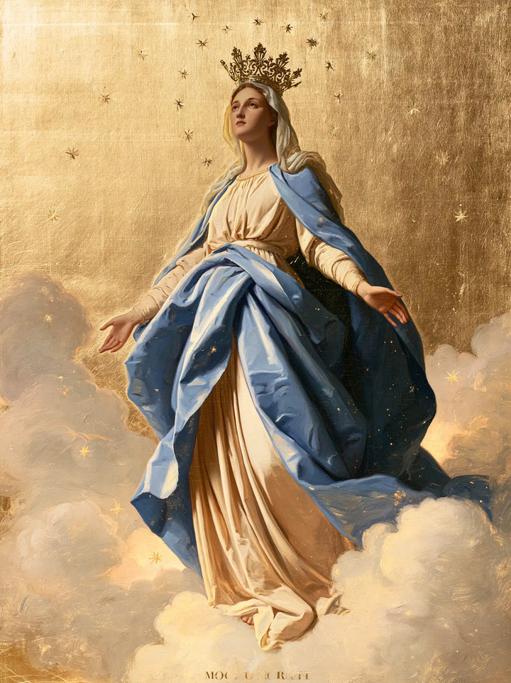 Mary, Queen of Heaven — The Gathered Mantle in the Gentle Profile
