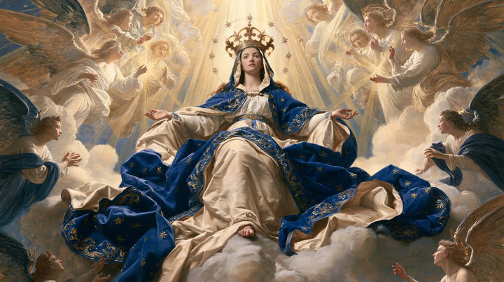 Mary, Queen of Heaven — The Royal Train Amid Wings