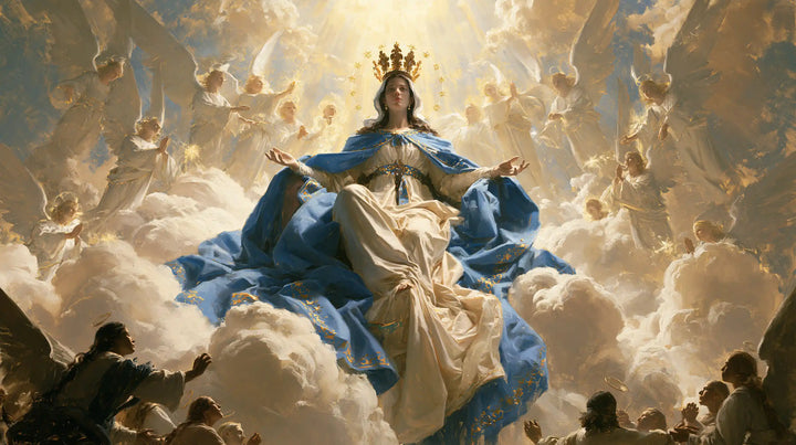 Mary, Queen of Heaven — Ivory Drapery in the Angels’ Swell
