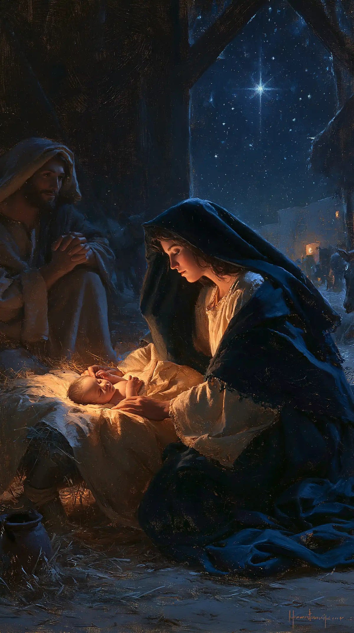 The Nativity - Midnight Blue Chiaroscuro · Portrait n° 5