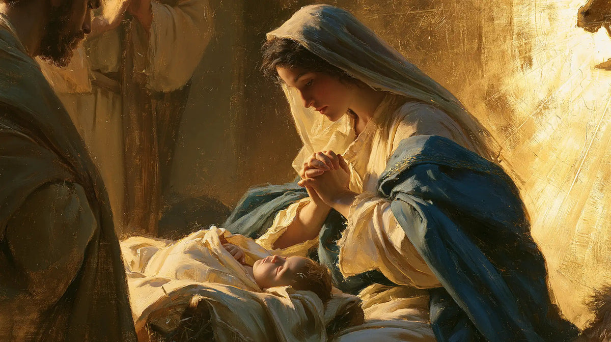 The Nativity — Clasped Hands in the Veil’s Glow