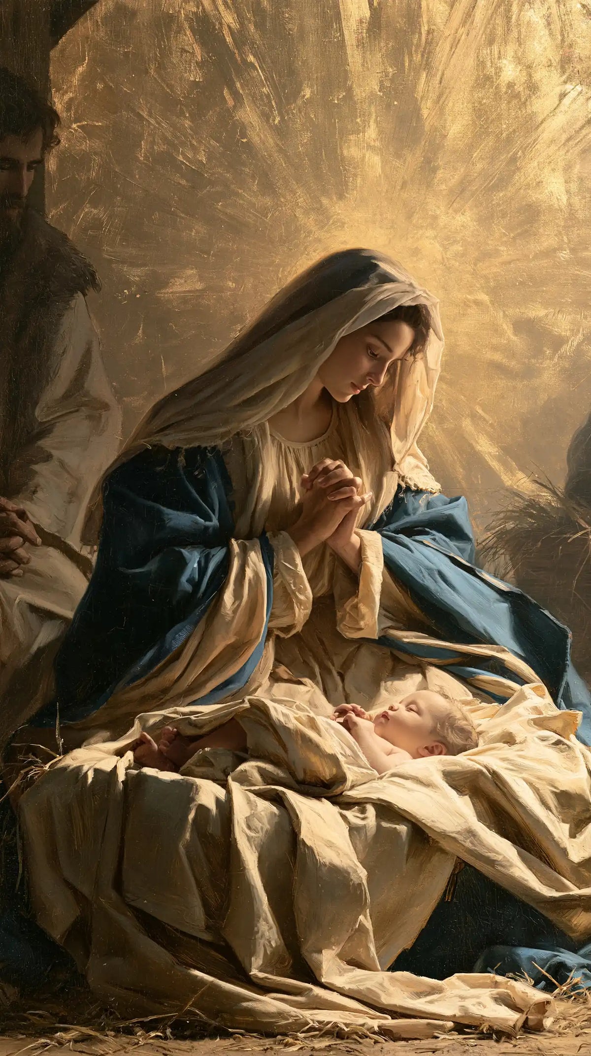 The Nativity — Prayer Beneath the Unfurled Light