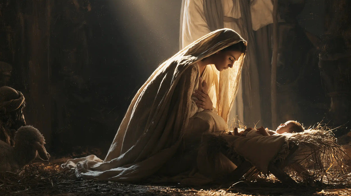 The Nativity — The Long Veil Beside the Rustic Cradle
