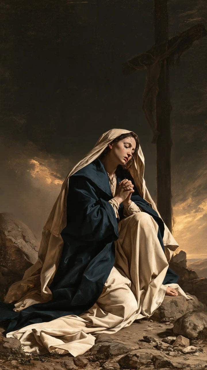 Our Lady of Sorrows - Mary Kneeling before the Cross · Portrait n° 4