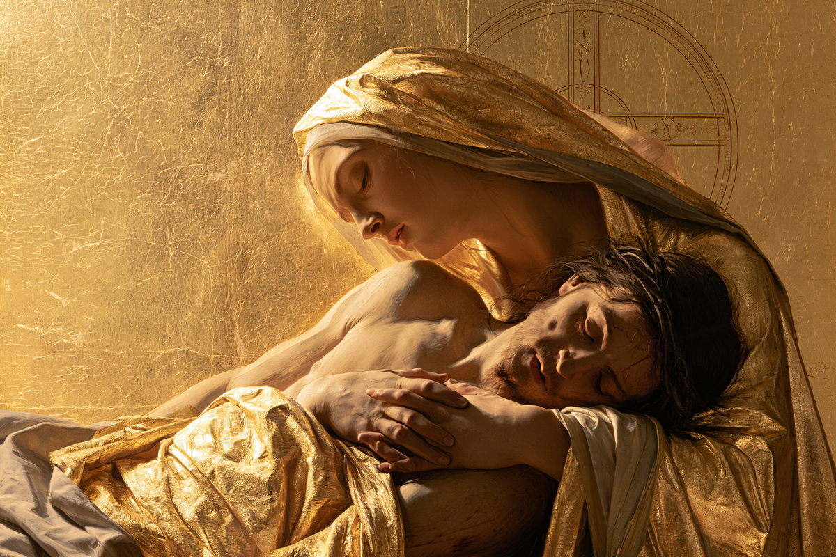 La Pietà - Heilig golden · Landschaft n° 2 - Christliche Kunst