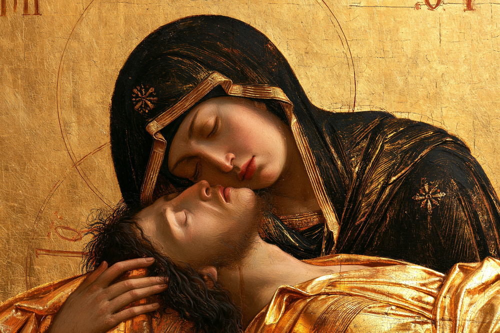 La Pietà - Heilig golden · Landschaft n° 3 - Christliche Kunst