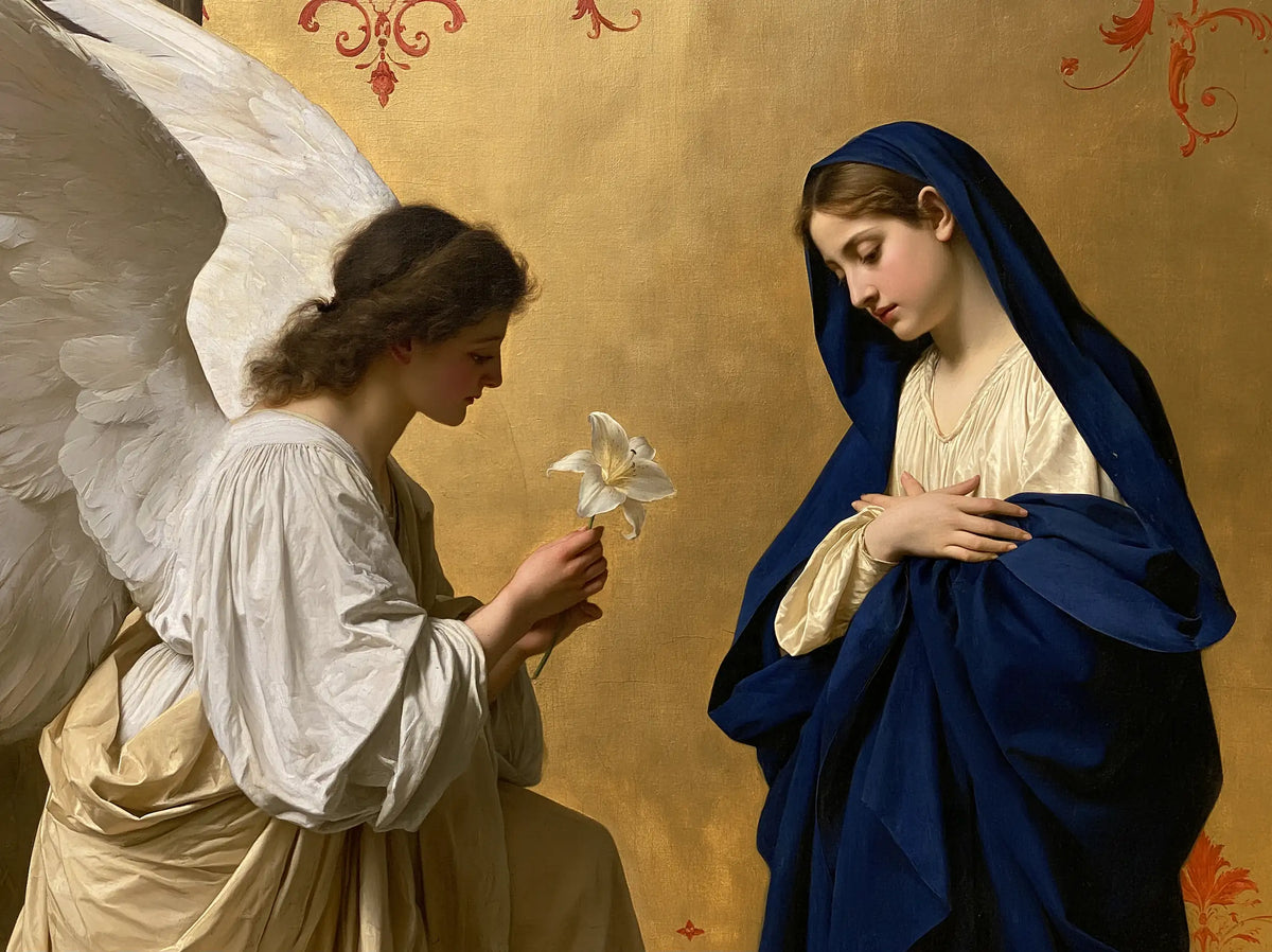 The Quiet Greeting in the Pale Gold Chamber – Bouguereau-Inspired Academic Art · Landscape