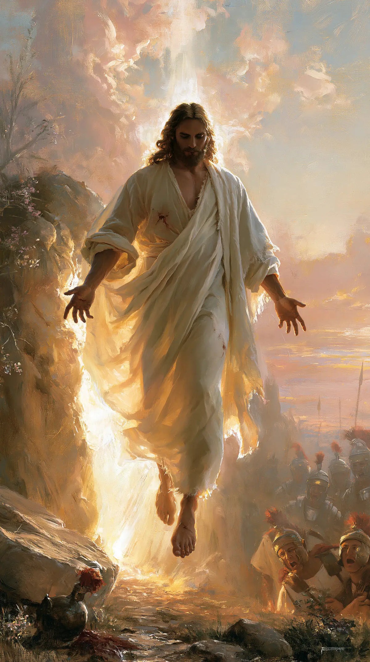 Resurrection of Jesus Christ in Divine Light style, portrait Christian artwork no. 9