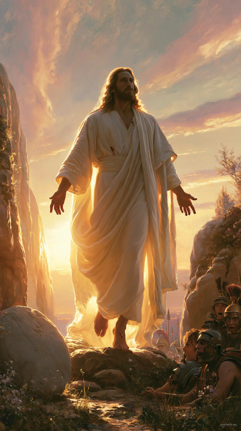 Resurrection of Jesus Christ in Divine Light style, portrait Christian artwork no. 11
