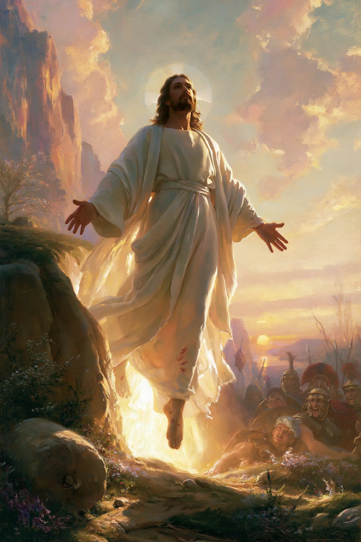 Resurrection of Jesus Christ in Divine Light style, portrait Christian artwork no. 13