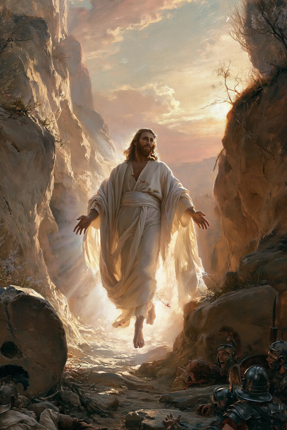 Resurrection of Jesus Christ in Divine Light style, portrait Christian artwork no. 16