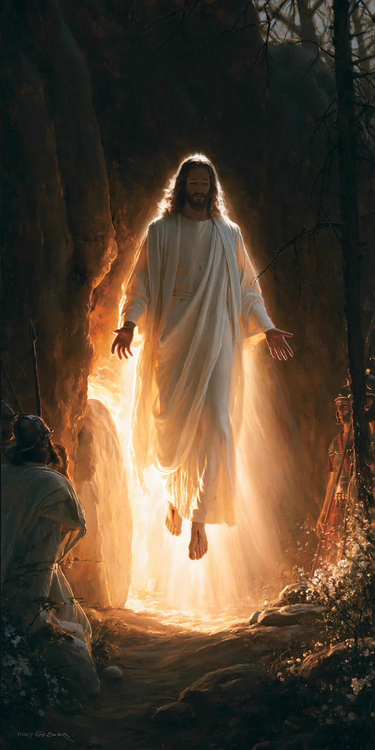 Resurrection of Jesus Christ in Explosion of Movement style, portrait Christian artwork no. 4