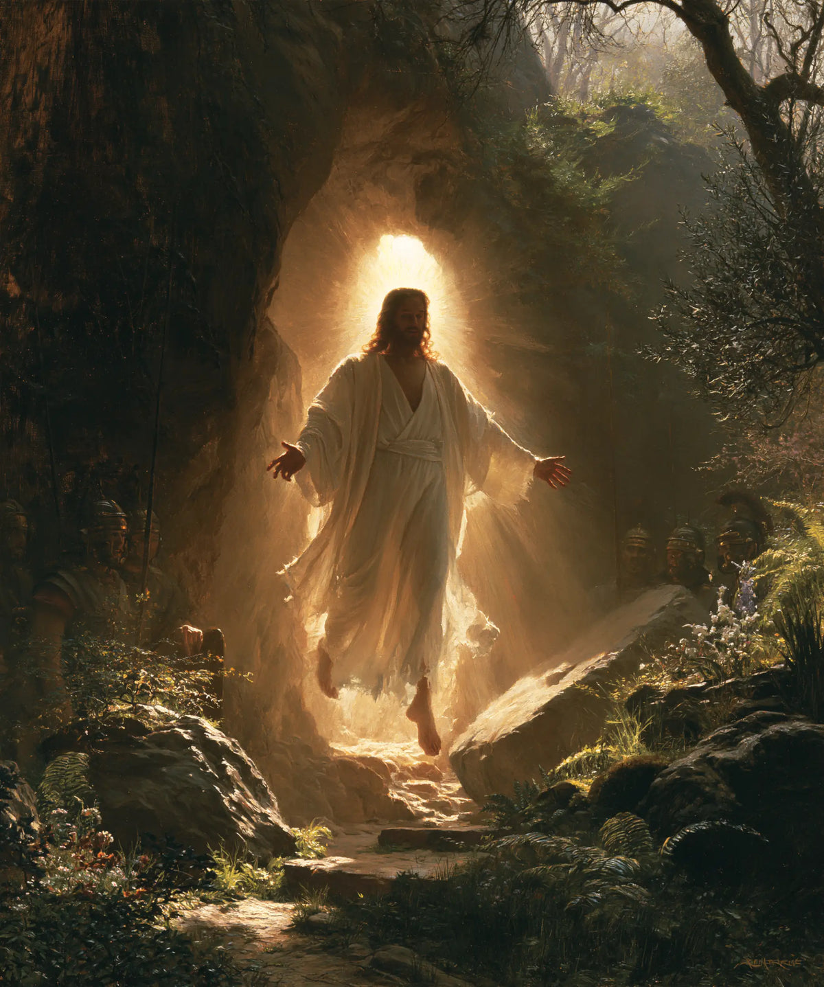 Resurrection of Jesus Christ in Explosion of Movement style, portrait Christian artwork no. 28