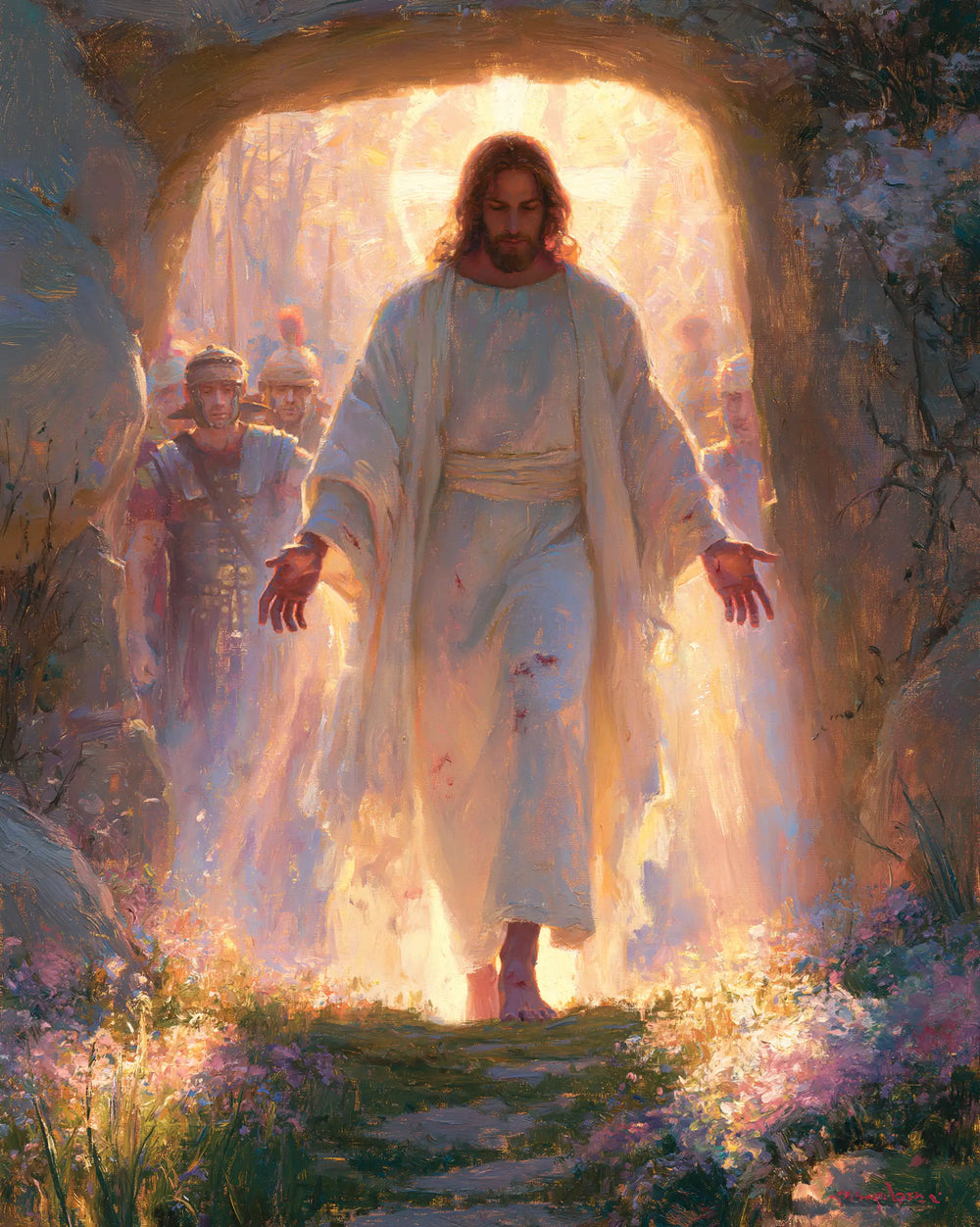 Resurrection of Jesus Christ in Impressionist style, portrait Christian artwork no. 21