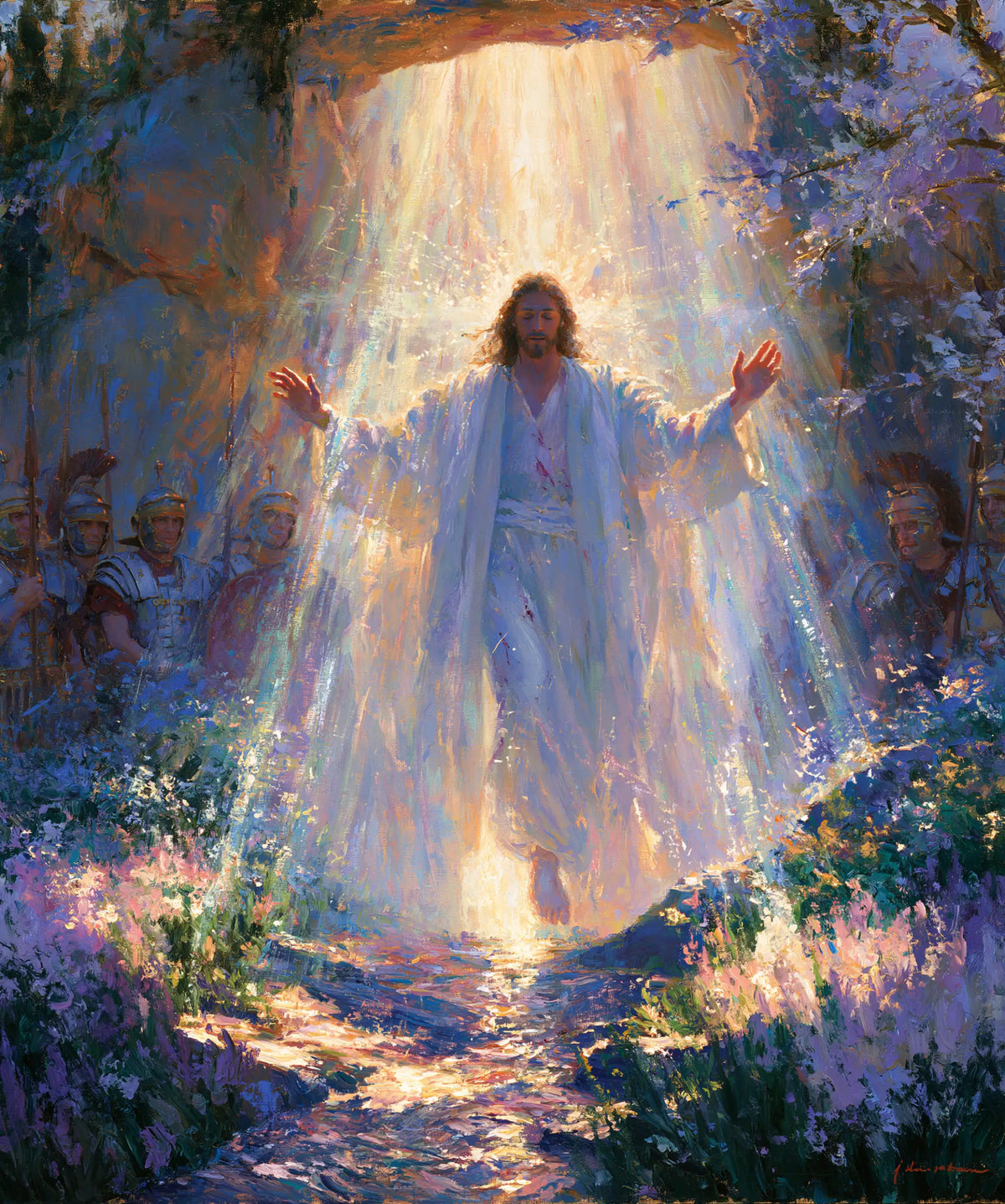 The Resurrection of Jesus Christ — Raised Hands in the Rose Cascade
