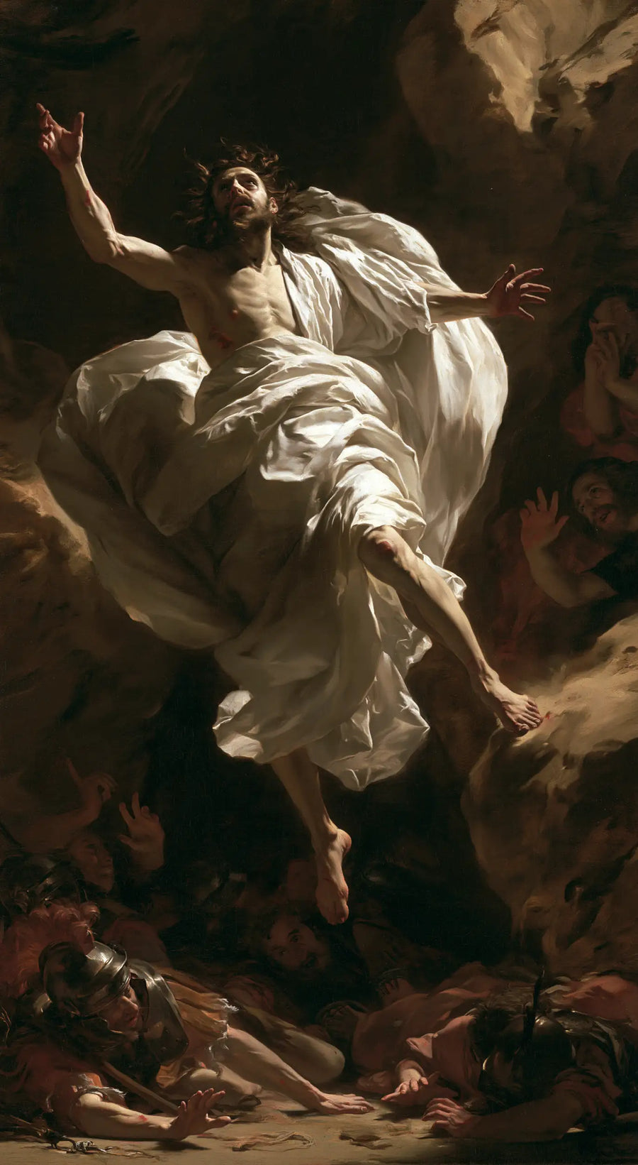 Resurrection of Jesus Christ in Theatrical Baroque style, portrait Christian artwork no. 5