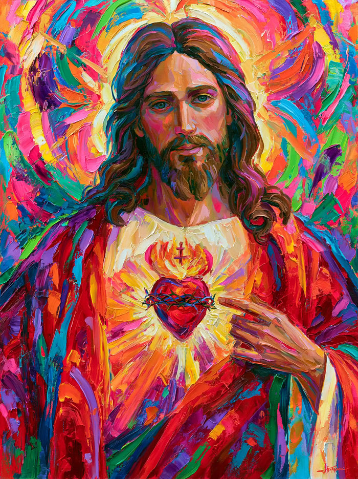 Sacred Heart of Jesus – Ultra-Vibrant Expressionism · Portrait no. 6